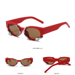 Lunettes de soleil rectangle style punk - avec décoration serpent