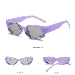 Lunettes de soleil rectangle style punk - avec décoration serpent