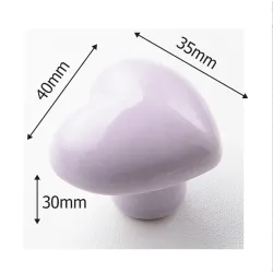 Poignées de meubles en forme de coeur - boutons en céramique