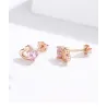 Double heart / crystals - silver earringsEarrings