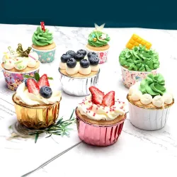 Cupcakepapiertjes - bakvormen - aluminiumfolie - 50 stuksBakvormen