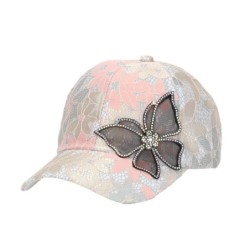 Casquette été - dentelle fleurie / papillon