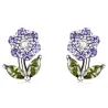 Oorbellen in de vorm van kristallen bloemen - 925 sterling zilverOorbellen