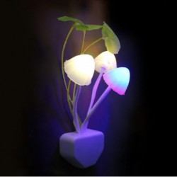Veilleuse LED - prise murale - champignons colorés / fleur de lotus
