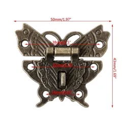 Bronze antique butterfly - hasp - latch - furniture lockFurniture