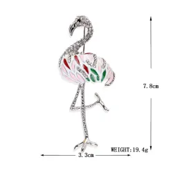 Broche grue en cristal