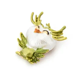 Petite chouette souriante - broche en cristal