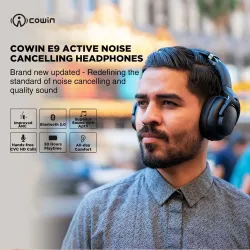 COWIN E9 - draadloze Bluetooth hoofdtelefoon - met microfoon - hybride actieve ruisonderdrukkingOor- & hoofdtelefoons