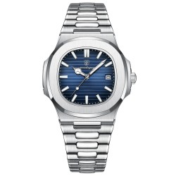 POEDAGAR - elegant Quartz horloge - waterdicht - edelstaal - blauwHorloges