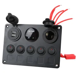 Wipschakelpaneel - waterdichte digitale Voltmeter - voor auto - boot - vrachtwagen - 12V - USB - LEDElectronica & Gereedschap