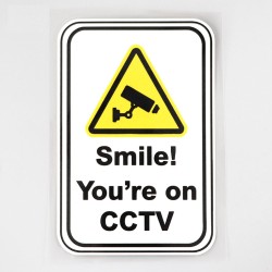 Waarschuwingssticker - GLIMLACH! U BENT OP CCTVBeveiligingscamera's