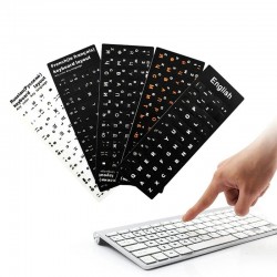 Sticker clavier - pour ordinateur portable 10 à 17 pouces - Anglais - Espagnol - Français - Arabe - Russe