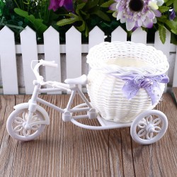 Kunststof witte fiets - decoratieve bloemenmand - containerTuin