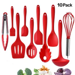Ustensiles de cuisine en silicone - antiadhésif - 10 pièces