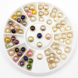 Nail art decoratie - wiel met klinknagels / zeestijl / strass steentjesNagelstickers