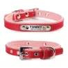 Collier chiens/chats - ID Tag - personnalisé - gravé - cuir