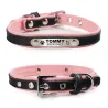 Honden/katten halsband - ID Tag - gepersonaliseerd - gegraveerd - leerHalsbanden en lijnen