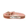 Honden/katten halsband - ID Tag - gepersonaliseerd - gegraveerd - leerHalsbanden en lijnen