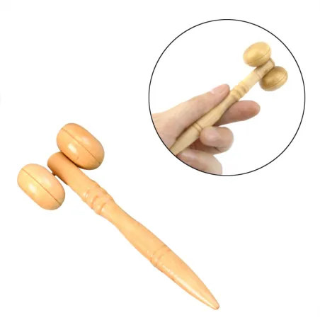 Rouleau de massage en bois - pour les yeux / le visage