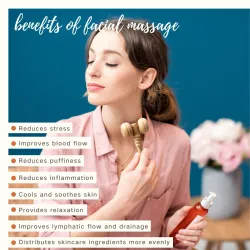 Rouleau de massage en bois - pour les yeux / le visage