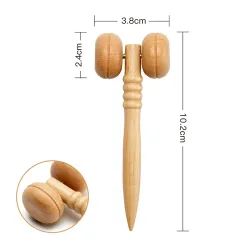 Rouleau de massage en bois - pour les yeux / le visage