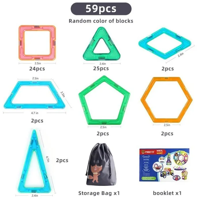 Magnetic plastic blocks - construction set - educational toyConstruction