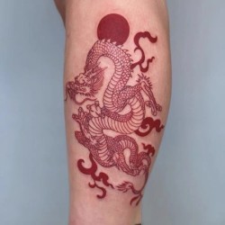 Tijdelijke tattoo - sticker - rode draakStickers