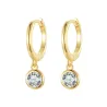 Oorringen met rond wit kristal - 925 sterling zilverOorbellen