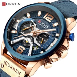 CURREN - montre Quartz de luxe - bracelet cuir - étanche