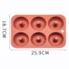 Moule à beignets en silicone - plaque de cuisson antiadhésive - 6 trous