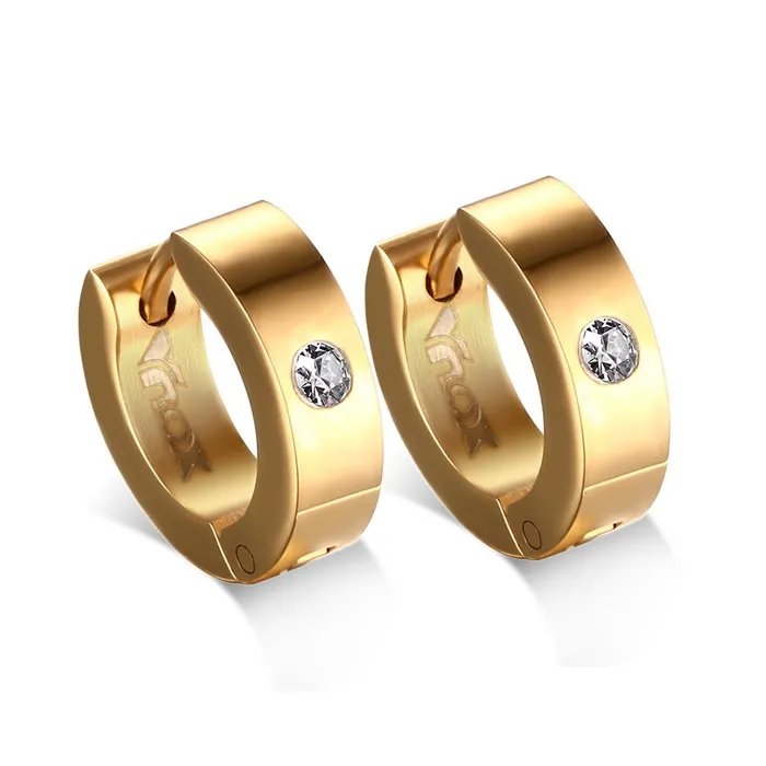 Kleine hoops oorbellen - met zirkonia - roestvrij staalOorbellen