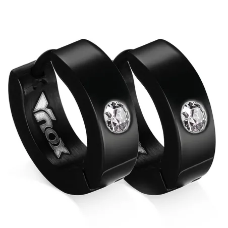 Small hoops earrings - with zirconia - stainless steelEarrings