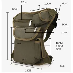 Sac taille / jambe en toile - avec ceinture