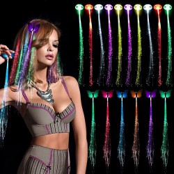 Gloeiend haar - haarspeld met kleurrijke lichtgevende LED-snarenPruiken