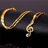 Music note pendant / crystals - with necklaceNecklaces