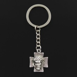Croix avec Jésus - porte-clés en métal