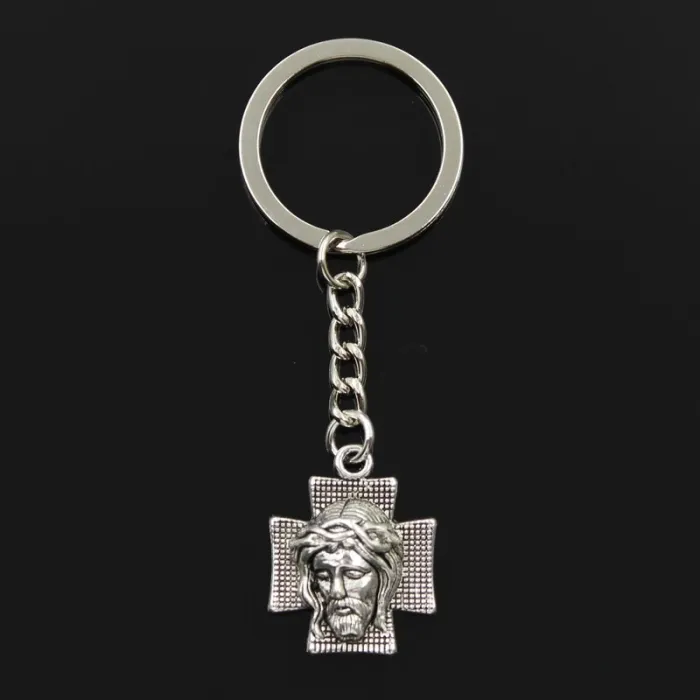 Kruis met Jezus - metalen sleutelhangerSleutelhangers