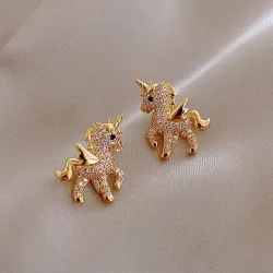 Kleine gouden oorbellen - met kristallen - uil - eenhoorn - katjesOorbellen