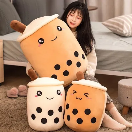 Bubble tea cup-vorm speelgoed - pluchen kussenKnuffels