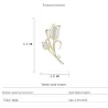 Broche en forme de tulipe blanche - avec cristaux