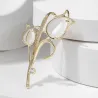 Witte tulpvormige broche - met kristallenBroches