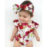 Floral baby girl jumpsuit & headband - cotton set - 2 piecesClothes
