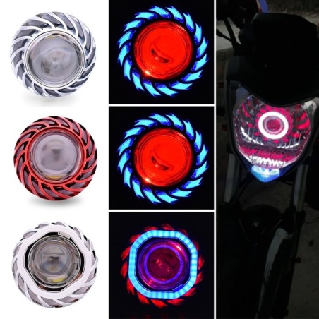 Phare moto - projecteur LED - lumière unique - yeux d'ange/diable