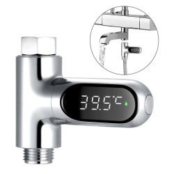 Affichage de la température de l'eau - thermomètre - rotatif à 360° - écran numérique LED - pour douche / bain