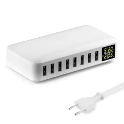 40W - Chargeur intelligent - multi port - 8 USB - 5V 8A - LED