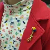 Grenouille verte avec ballons colorés - broche