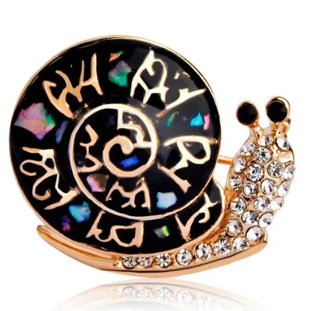 Broche escargot en cristal