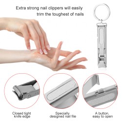 Ultra-mince - coupe-ongles pliable pour mains/orteils - acier inoxydable