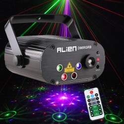 Mini lampe de scène - projecteur laser - avec télécommande - RVB - LED - 96 motifs