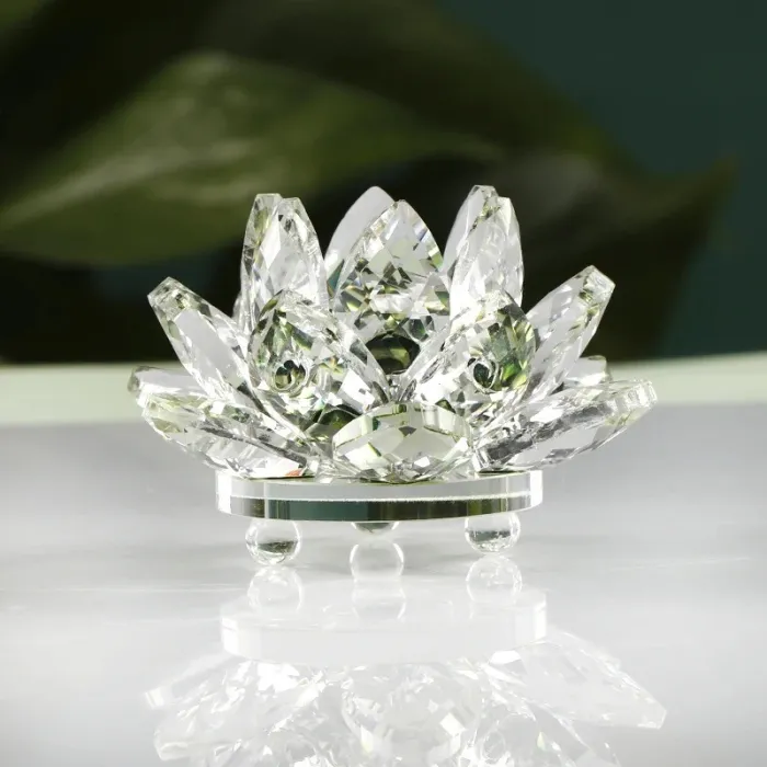 Colorful crystal lotus flower - figurineStatues & Sculptures